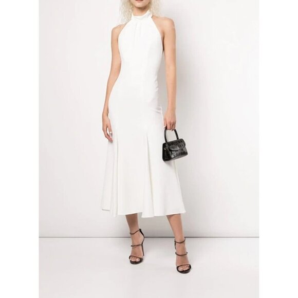 NWT MILLY Penelope Halter Neck Cady Dress  US 4 - Picture 3 of 15